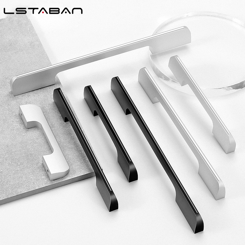 Furniture Rotating Hardware - Black Aluminum Alloy Security Door Handles