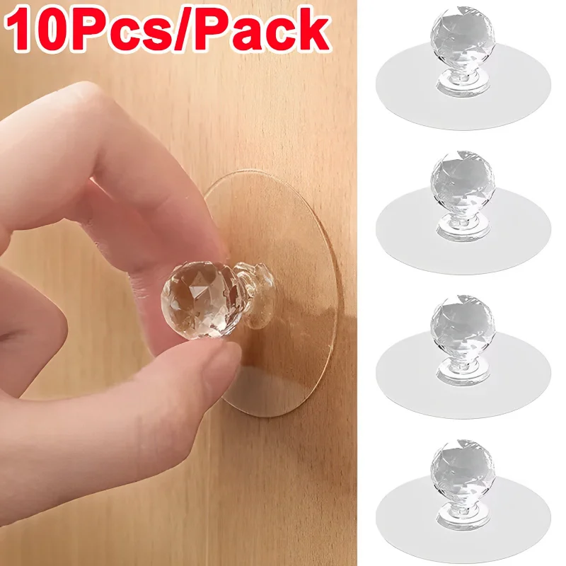 Furniture Hardware Factory - 2/10Pcs Punch-free Drawer Knobs Self-Adhesive Kitchen