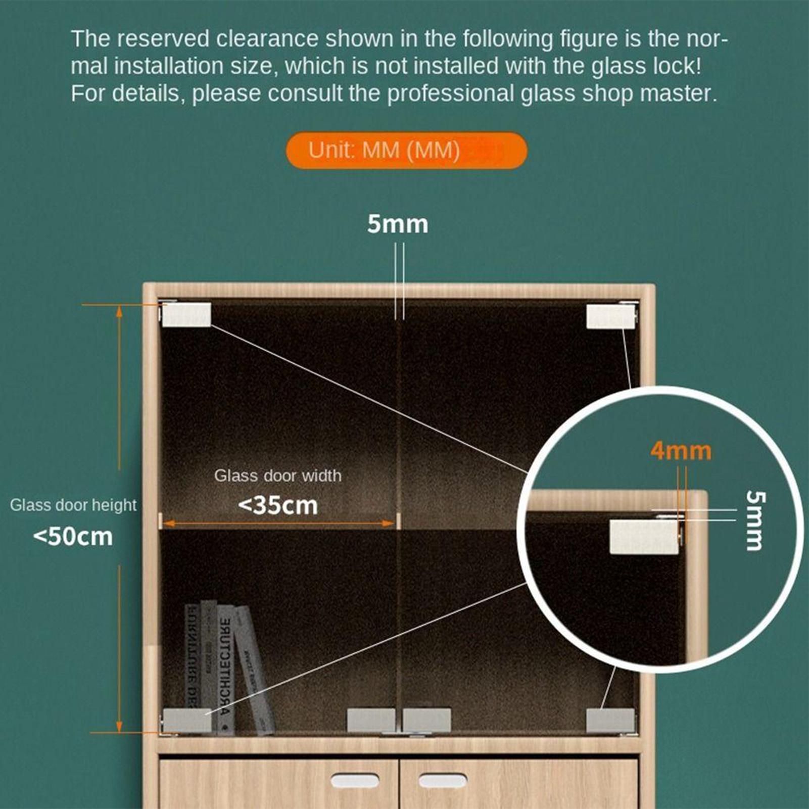 2pcs Non-Perforated Glass Door – обзор и цена Furniture Rotating Hardware